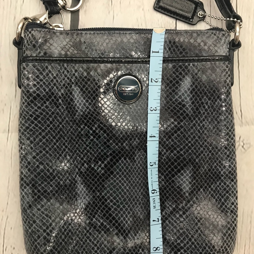 COACH Python Print Crossbody Purse with Patent Leather Accents - Picture 4 of 16